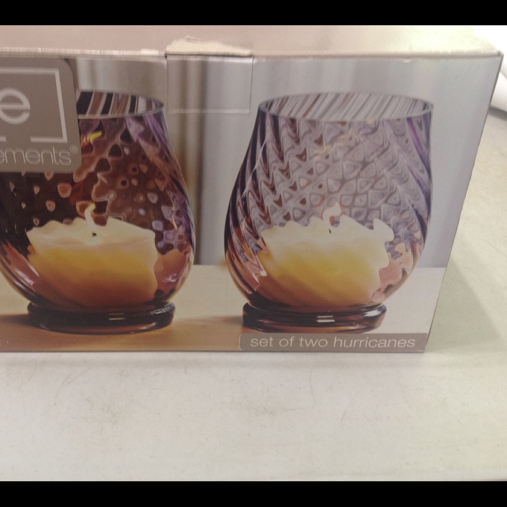 Elements -  Two Piece Set Hurricane Candle Holders